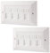 rhinocables CAT6 Ethernet Faceplate | Single 1, Double 2 & Quad 4 RJ45 Gang Wall Sockets | CAT 6 Setup for Printers, VoIP, Phones & More | Network Expansion for Home or Business (4 Port,Pack of 2)