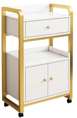 Viaosa Salon Shop Mobiler Aufbewahrungsschrank, multifunktionaler Aufbewahrungswagen, Organizer, Servierwagen mit 3 Schubladen für Büro und Zuhause (A 80 x 44 x 34 cm)