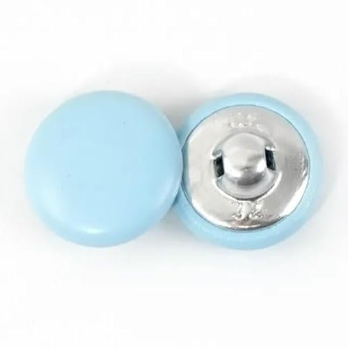 KIZAMI Nähset mit runden, stoffbezogenen Knöpfen, 11 x 28 mm, 30 Stück, Weichmetallschaft für Windjacke, Mantel, Sofa, Basteln