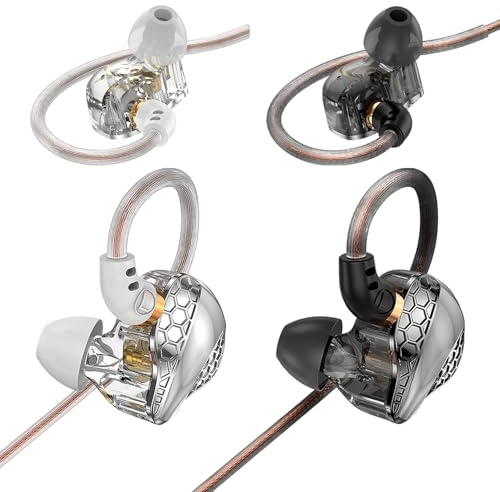 BZINK 2 Pack in Ear Monitor Headphones, H89 IEM Earphones Wired Earbuds with Microphone for Gaming Music, Powerful Bass Crystal Clear Sound Ear Buds, Earbuds for Computer,School,PC,Students 3.5 Plug