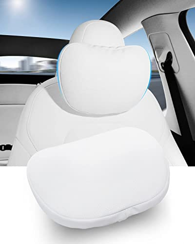 KKTR-CAR Upgraded Kopfstütze Kissen Komfortable Nackenkissen, weich und flexibel Haut Gefühl Nappaleder Kopfstütze Nackenstütze Kissen Compatilbe mit Tesla Model 3/Y/X/S - 1pcs