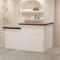 HARELA Empfangstheke Modern, Empfangstheken, Rezeptionstheke Mit 1 Schubladen Und 1 Schrank, Einfach Modern Eck-Kassen-Stehtisch, Für Den Salon, Empfangsr(Black 1)