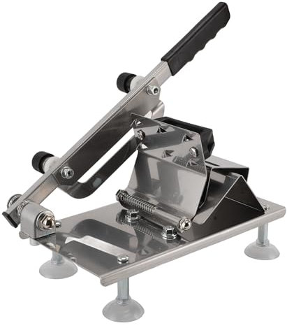 Qcwwy Meat Cutter, Manual Meat Slicing Machine Stainless Steel Meat Cutter Machine with Handle Labor Saving Food Chicken Cutting Fruit Meat Cleaver for Kitchen Cooking (Small)