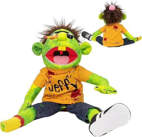 QXIAO Jeffy Puppet Hand Puppet with Working Mouth, Soft Plush Toy for Boys and Girls, Funny Puppets Toy, Kid's Gift for Birthday, Christmas, Halloween Party