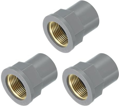 QUARKZMAN 3 Pcs Raccords De Tuyau En PVC, 25mm 3/4 PT Filetage Femelle En Laiton Raccord De Tuyau Adaptateur De Tuyau Pour Plomberie D'égout D'irrigation Domestique, Gris