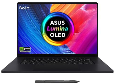 ASUS ProArt 16 OLED H7606WP Laptop | 16.0” 3K 120Hz OLED Touchscreen | CoPilot+ PC | AMD Ryzen AI 9 HX 370 | NVIDIA GeForce RTX 5060 | 32GB RAM | 1TB SSD | Backlit Keyboard | Windows 11 | Stylus Pen
