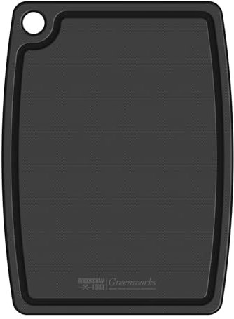 Greenworks Planche à découper en plastique recyclé 44 x 33 cm Noir