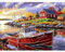 QENSPE Peinture par numéros pour adultes, Bateau DIY peinture à l'huile par numéros sur toile artisanat fluvial avec pinceaux peintures acryliques pour enfants, décoration d'intérieur 30x40cm
