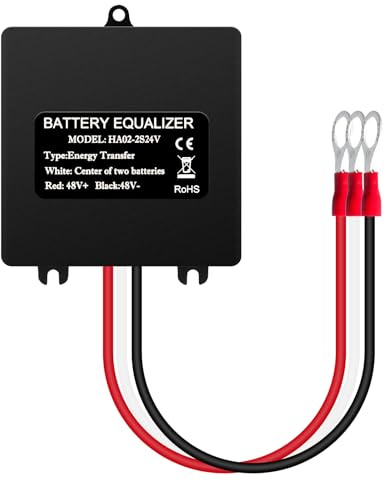 Batterie Égaliseur Batterie Solaire Equilibreur de Batteries pour Tension d'égalisation Plomb-acide Lithium-ion Nickel-métal hydrure Lithium fer phosphate 2 x 24V Connexion en série Étanche IP67