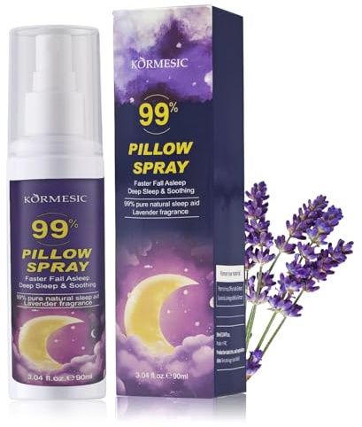 Lavendelspray Kissenspray mit Bio-Lavendelöl,90 ml | Lavendel Kissenspray zum Einschlafen,Lavendelöl Spray für Entspannung Ruhe Besseren Schlaf Raumduft Beruhigend