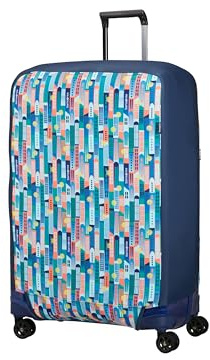 Samsonite TA Revolution - Faltbare Schutzhülle für Koffer Größe L, Kofferhülle passend für 75–79 cm, Reisekoffer Schutz, mit reflektierendem Detail, Mehrfarbig (City print)