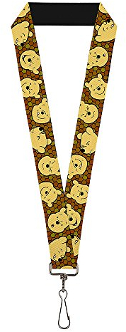 Buckle-Down Unisex-Erwachsene Lanyard-1.0-Winnie The Pooh Expressions/Honeycomb Black/Schlsselanhnger, Mehrfarbig, Einheitsgröße