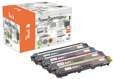 Peach B242/246 Spar Pack Tonermodule (BK, C, M, Y) ersetzt Brother TN-242 für z.B. Brother DCP -9022 CDW, Brother HL -3142 CW, Brother HL -3152 CDW, Brother HL -3172 CDW, Brother MFC -9142 CDN