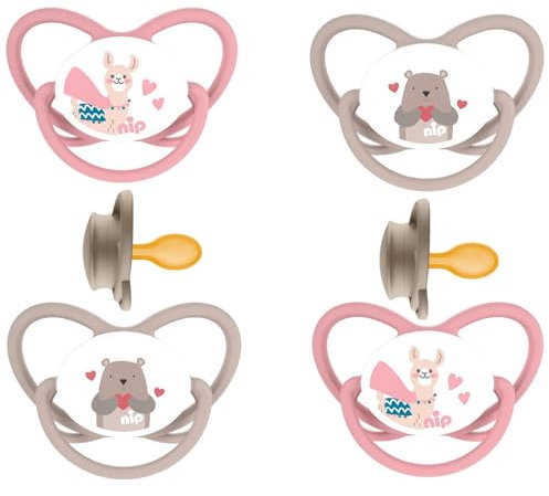 NIP Latex NaturLatex Schnuller mit Spruch 4 Stück Mädchen Gr.1 0-6 Monate ab Geburt