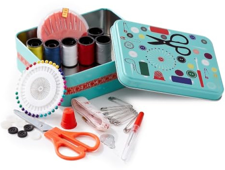 GEEZY Metal Sewing Kit - Portable Travel Box with Essential Tools