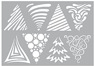 Malschablone Art Christmas Trees DIN A5 Haftspray Schabloniertechnik