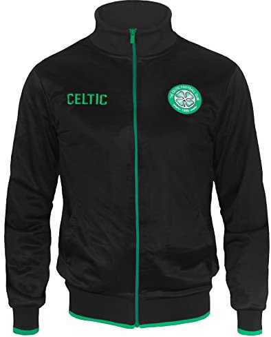 Celtic FC - Herren Trainingsjacke im Retro-Design - Offizielles Merchandise - Geschenk für Fußballfans - Schwarz - M