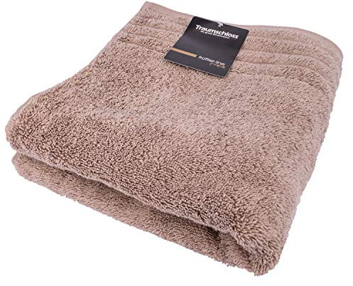 Traumschloss Frottier-Line Premium hautsympathisches Badetuch aus Baumwolle, Farbe:Taupe, Größe:100x150