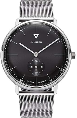 Junkers Bauhaus 40mm Analog Quarz Herrenuhr Edelstahlarmband schwarz 9.09.01.02.M
