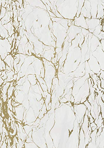 Geschenkpapier Marmor Grau Gold - Breite 200cm - 200m lang - K602013-60cm-200Mtr