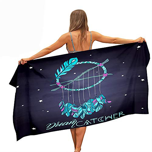 FANSU Strandtücher Mikrofaser Schnelltrocknend, Tragbar Sand Proof Ultraleicht Strand-Badetuch Ideal als Strandtuch Reisetuch Saunatuch Duschtuch Picknick Sport 3D-Druck (Sterne,150 * 180cm)