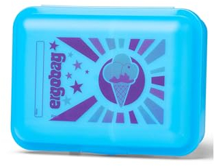 ergobag Brotdose mit Motiv und Trennfach BPA-frei Spülmaschinenfest Robust Kinderfreundlich Eis - Blau