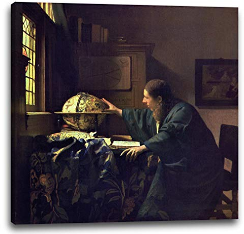 Printed Paintings Leinwand (70x70cm): Jan Vermeer - Der Astronom (1668)