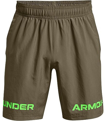 Under Armour Mens Shorts Men's Ua Woven Graphic Wordmark Shorts, Ten, 1361433-361, LG