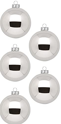 Weihnachtsbaumkugeln-Inge Glas-Shiny Silver-silber-6cm-20 Stück