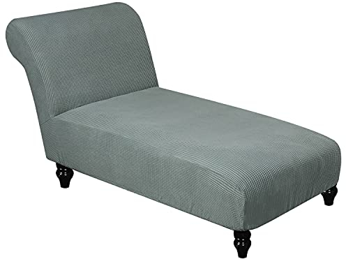 Topchances Jacquard-Chaiselongue-Bezug, Stretch, armlos, Chaiselongue, Schonbezug, Luxus-Chaiselongue, Haustiermöbelbezug, Liegestuhl, Sofa, Schonbezüge für Wohnzimmer, Schlafzimmer, Lounge (Grau)