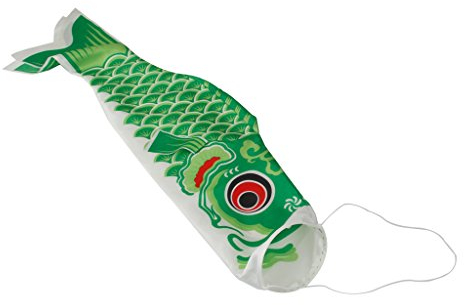 Baoblaze Japanische Windsack Karpfen Flagen Fischwind Flagge, 150 cm grün