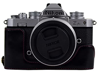 Muziri Kinoo Kameratasche für Nikon Z FC Zfc, Kunstleder, mit Öffnung unten, Schwarz, Modern