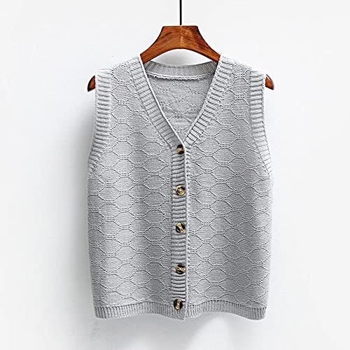 LCDIUDIU Pullunder Für Damen,Damen V-Ausschnitt Pullover Weste Retro Rosa Einfarbig Kurze Strickjacke Raute Geometrische Jacquard Ärmellos Strickwesten Preppy Style Jumper Uniform Tank Top