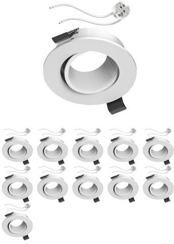 ledscom.de 12 cadres de montage au plafond KUN, rond, pivotant (MR16/PAR16/50mm) douille GU5.3