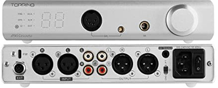 Topping A90 Discrete Headphone Amplifier 4-Pin-XLR 4.4 Balanced NFCA Fully Discrete Balanced Amp 9800mWx2 Output Power 2 Gain Settings Silver