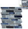 XMTECH 10 Stück 3D Fliesenaufkleber 30 x 30 cm,Badezimmer Fliesenfolie Marmor-Blau-Grau Fliesensticker für Bad Küche, Selbstklebend Wandfliesen Dekor, PVC Metro Fliesen Selbstklebend Fliesendekor