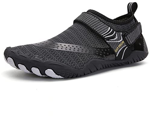 Badeschuhe Wasserschuhe Aquaschuhe Strandschuhe Schnell Trocknend Schwimmschuhe Breathable Barfußschuhe SurfschuheBadesocken für Herren Damen Kinder, st.1 schwarz, EU38