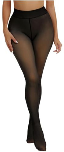 Sumvov collant polaire femme effet transparent, Legging Collant femme hive grande taille, Collants thermiques pour femme - Doublure d'hiver - Faux translucide - En peluche