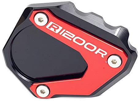 Motorrad Seitenständer Gebrauch für BMW R1200R R 1200R 1200 R 2006-2014 2013 2011 2010 CNC Motorradzubehör Kickstand Fußsseitenständer Verlängerungskissen (Color : Red)