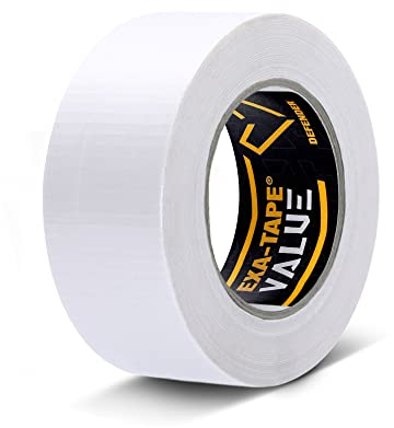 Defender EXA-Tape Value W 50 - Nastro adesivo in tessuto, bianco, lucido, 50 mm x 50 m