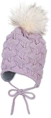 Sterntaler Baby - Mädchen Strickmütze Baby Strickmütze mit Pompom, flieder, 51