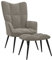 vidaXL Relaxsessel mit Hocker, Sessel mit Stahlgestell, Relaxstuhl Polsterstuhl mit Armlehne, Fernsehsessel Polstersessel Wohnzimmer, Modern, Hellgrau Samt