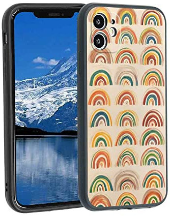 MISTK Compatible with iPhone 12 Phone Case, Rainbow-307 Case Silicone Protective for Teen Girl Boy Case for iPhone 12