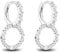 Hapour Geometrischer Tropfenohrring elegante und schlichte Ohrringe Schmuck für Frauen und Mädchen plattiert mit 925er Sterlingsilber (glänzende Doppelring-Ohrringe)