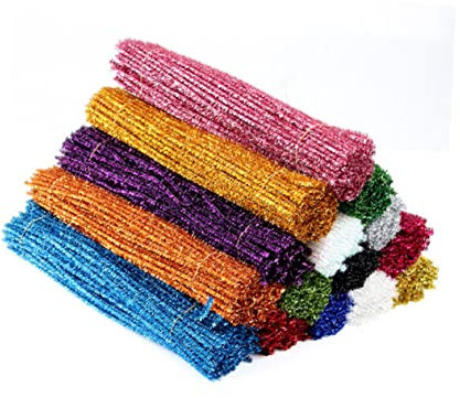 VILLFUL 100st Verdrehte Stiele Pip Weihnachtliche Chenille-sticks Rosa Pfeifenreiniger Stiele Chenille-stiele Pfeife Basteldekorationen Chenille-stiele Handdekor Kind Blitz Prozessrohr