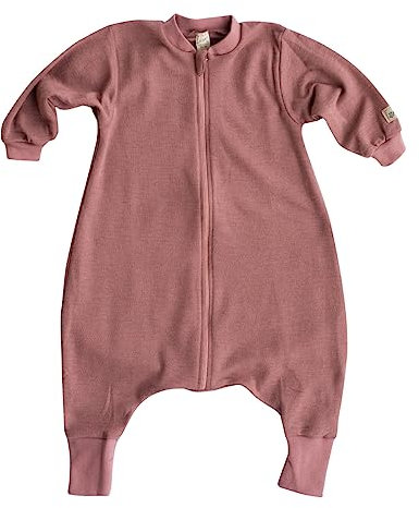 Lilano Merino Schlafsack mit Fuß, 70% Wolle, 30% Seide, 210 g/m², Mauve, 86-92, für Babys (Mädchen), Frühling/Herbst