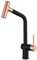 Kitchen Taps with Pull Out Spray, Stainless Steel 360° Swivel Spout, Single Handle 2 Modes Pull Out Kitchen Mixer Tap-Black+Rose Gold