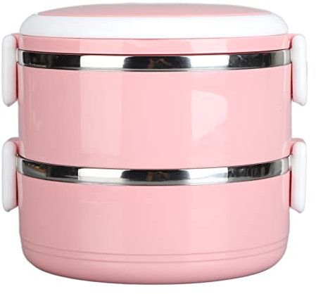 Jwthee Fiambrera Con Calentador De Alimentos, Lonchera Térmica, Lonchera Apilable Con Calefacción Para Adultos, Calentador De Alimentos, Lonchera Aislada, Recipientes Para El Almuerzo, Termo Para(C)