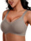 HORISUN Nahtloser Bügelloser Damen BH, Bequemer Push-Up Bralette für Große Brüste Weicher Ohne Bügel Tshirt klassischer BHS für Damen BHS für Damen (Braun L)
