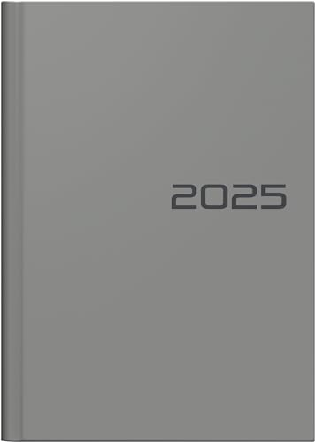 BRUNNEN Buchkalender Modell 796 (2025), 2 Seiten = 1 Woche, A5, 128 Seiten, Balacron-Einband, grau